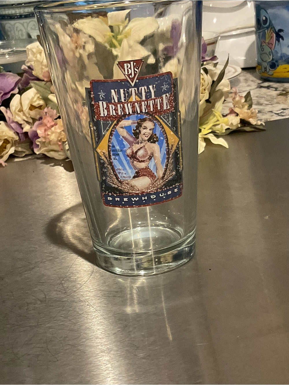 Shelf # 1–BJ’S BREWHOUSE NUTTY BREWNETTE BEER PINT GLASS